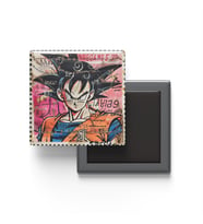 Goku - Baskılı Buzdolap Magneti Kare - 9x9 cm