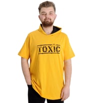 Mode XL Büyük Beden Erkek T-shirt Kapşonlu TOXIC 23119 Hardal