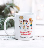 Beden Eğitimi Öğretmeni Tasarımlı Kişiye Özel Kupa Bardak (Beyaz)