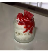 Studio Moon's Çilek Kokulu Kırmızı Meyveler Cupcake Mum %100 Doğal Soya Wax Mumu