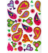 Sticker Kabartmalı A4 boyutunda Stiker Defter, planlayıcı etiket (Lim006) - Buta kalp desenli
