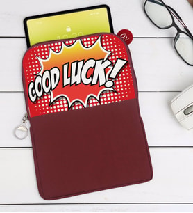 BK Gift Pop Art Tasarımlı Taşınabilir Koruyucu Tablet Kılıfı & Organizer Çanta - Bordo-15