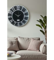 Hediyelik Dekoratif Yuvarlak Krom Rakamlı Salon Büro İş yeri Mutfak Duvar Saati 33*33 CM