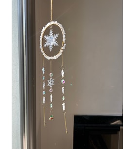 Yılbaşı Serisi - Yeniyıl - Kristal Kuvars 1 SunCatcher - Güneş Tutucu - Güneş Yakalayıcı - El Yapımı (Beyaz)