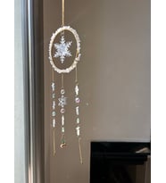 Yılbaşı Serisi - Yeniyıl - Kristal Kuvars 1 SunCatcher - Güneş Tutucu - Güneş Yakalayıcı - El Yapımı (Beyaz)