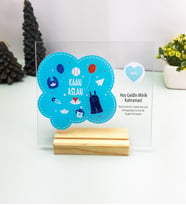 Özelleştirilebilir NFC Destekli Baby Shower Çerçevesi (Mavi)