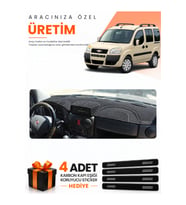 FİAT DOBLO AİRBAGLİ KÜÇÜK EKRAN (2007-2015) Uyumlu Torpido Koruma Örtüsü Oto Kılıfı - Siyah