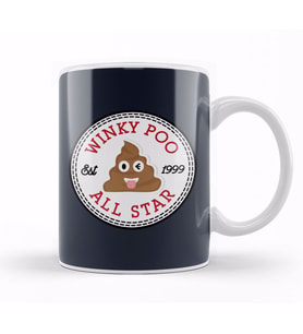 Winky Poo Emoji All Star Converse Logo Kupa Bardak Porselen