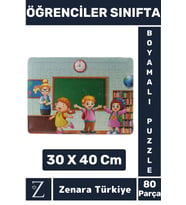 Eğlenceli Eğitici Görsel Algı Motor Beceri Geliştiren Çocuk Boyamalı PUZZLE 80 Pr ÖĞRENCİLER SINIFTA