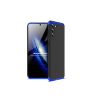 Samsung Galaxy S21 Plus Uyumlu Kılıf Zore Ays Kapak (Siyah-Mavi)