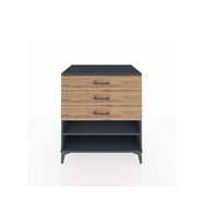 Kronos Şifonyer Tek Raflı 3 Çekmeceli 88x59x96 Antrasit-Çam