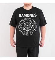 Bant Giyim - Ramones 4XL Büyük Beden Siyah Erkek T-shirt Tişört (Siyah - Beyaz)