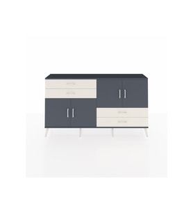 Arges Konsol 3 Raflı 4 Çekmeceli 4 Kapaklı 176x30x99 Antrasit-Antrasit/Aytaşı