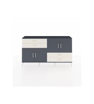 Arges Konsol 3 Raflı 4 Çekmeceli 4 Kapaklı 176x30x99 Antrasit-Antrasit/Aytaşı