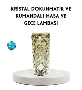 Kristal RGB LED Masa Lambası – Renkli Kumandalı Işık, Dekoratif ve Enerji Tasarruflu