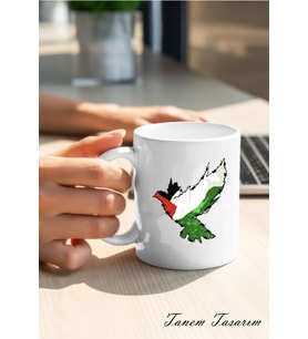 Tanem Filistin Tasarımlı Baskılı Kupa Bardak , Gazze Kupa Bardak , Küdüs Kupa Bardağı Klasik