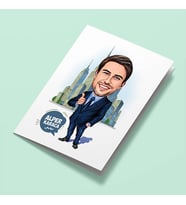 Kişiye Özel Metropol Erkeği Karikatürlü Tebrik Kartı