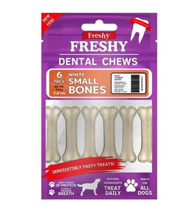 Freshy Dental Chews White Small Bones Köpek Ödül Kemiği 7.5 Cm 6 Adet (STD)