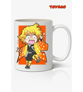 Demon Slayer İblis Keser Zenitsu Agatsuma Temalı Anime Beyaz Kupa Bardak Sevgiliye Arkadaşa Hediye