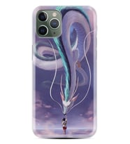 Apple iPhone 11 12 13 14 Pro Max Kılıf Desemli Silikon Kız ve Ejderha 1742