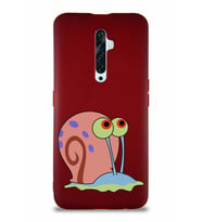 Oppo Reno 2Z Soft Premier Kapak Salyangoz Gary Tasarımlı Silikon Kılıf - Mürdüm (Şeffaf)
