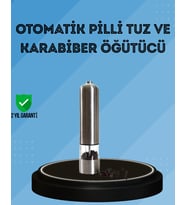 Northcity Pilli Baharat Değirmeni - Otomatik Karabiber, Tuz ve Baharat Öğütücü