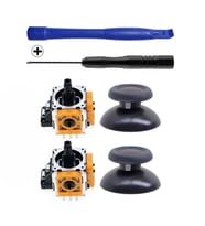 PS4 Analog Motor ve Topuz 2+2 Tornavida Ayırıcı Set Playstation 4 Kol Tamir Seti Yedek Parça (Turuncu)