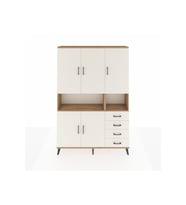 Arges Gardrop 7 Raflı 4 Çekmeceli 5 Kapaklı 132x30x195 Çam-Aytaşı
