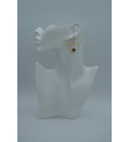 STONEAGE JEWELLERY Kuvars Taşlı Taşarım Küpe Altın Rengi
