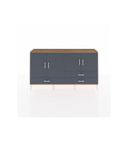 Arges Konsol 5 Raflı 3 Çekmeceli 4 Kapaklı 176x30x99 Çam-Antrasit
