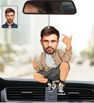 Kişiye Özel Fotoğraflı Rapçi 3 Tasarımlı Karikatür Araba Dikiz Ayna Süsü