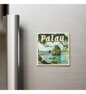 Palau Palau - Posta Pulu Temalı Ülke - Baskılı Buzdolap Magneti Kare - 9x9 cm