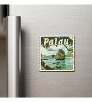 Palau Palau - Posta Pulu Temalı Ülke - Baskılı Buzdolap Magneti Kare - 9x9 cm