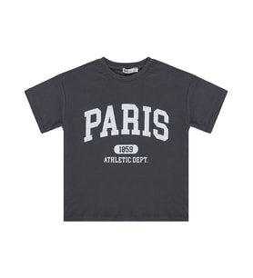 Civil Girls Paris Baskılı 6-9 Yaş Tişört - Gri