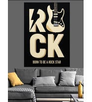 "Rock" Minimalist Poster Dekoratif Kanvas - Mdf Ahşap Tablo