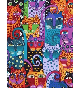 Kedi Duvarı Sayılarla Boyama Seti 40x50 cm (Tuvale Gerili)
