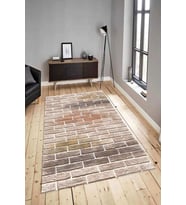 Dijital Baskılı Yıkanabilir Kaymaz Modern Renkli Salon Halısı Mutfak Halısı Yolluk ND-HY-1374 (Kahverengi)