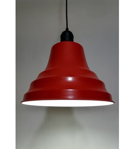 RİOLİGHT RETRO KIRMIZI İÇİ BEYAZ TEKLİ METAL SARKIT ÇAP: 27CM (Siyah)