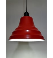RİOLİGHT RETRO KIRMIZI İÇİ BEYAZ TEKLİ METAL SARKIT ÇAP: 27CM (Siyah)