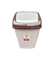Şeffaf Kapaklı 35L Çok Amaçlı Çöp Kovası, Krem, 57x38x30 cm