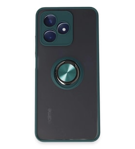 Durukar® Realme C53 Kılıf Montreal Yüzüklü Silikon Kapak - Yeşil
