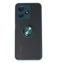 Durukar® Realme C53 Kılıf Montreal Yüzüklü Silikon Kapak - Yeşil