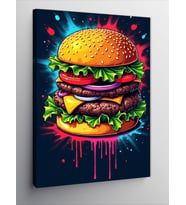 Kanvas Tablo Renkli Hamburger