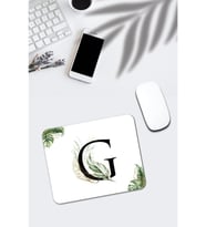 Tropik Desenli G Harfli Dikdörtgen Mouse Pad