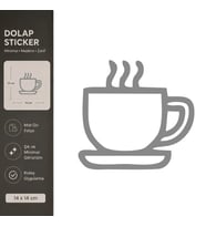 Sıcak Kupa Mat Gri Dekoratif Folyo Sticker 14x14 cm