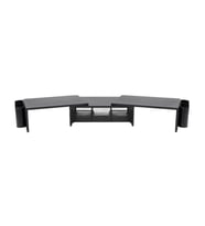 Temel Siyah Çift Monitör Yükseltici Stand Çekmeceli Masaüstü Organizer 9216