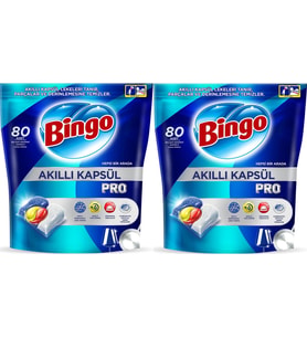 Bingo Akıllı Kapsül Pro Bulaşık Makinesi Deterjanı Tableti 160 Adet Limon Kokulu (2PK*80)