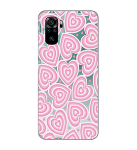 Redmi Note 10/Note 10S Uyumlu Kalp Desenli Şeffaf Telefon Kılıfı