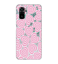 Redmi Note 10/Note 10S Uyumlu Kalp Desenli Şeffaf Telefon Kılıfı