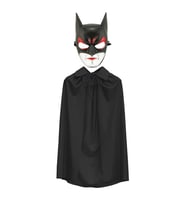 Batman Maskesi Catwoman ve Batman Pelerini Siyah Set